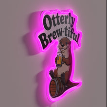Load image into Gallery viewer, Otterly adorable coffee shop ambiance with colorful glowing neon lights
