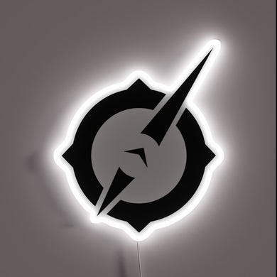 This neon sign features the bold, sharp-edged logo of *Outriders*, illuminated in crisp white — a sleek and powerful homage to the intense, sci-fi world of the game. Perfect for any gaming setup or fan cave.