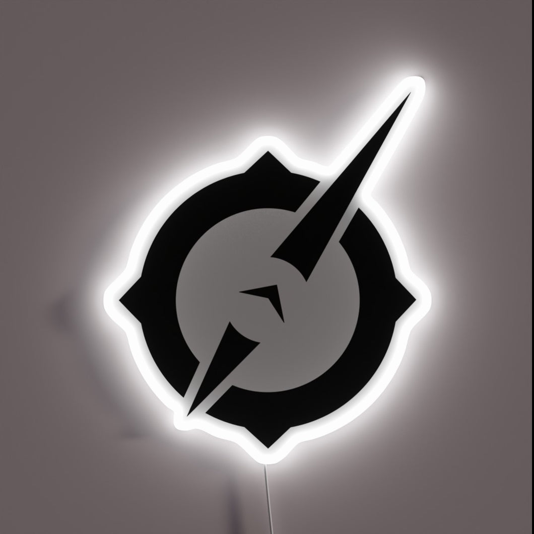 This neon sign features the bold, sharp-edged logo of *Outriders*, illuminated in crisp white — a sleek and powerful homage to the intense, sci-fi world of the game. Perfect for any gaming setup or fan cave.