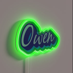 Vibrant Neon Sign Featuring Charismatic Character in Blue and Green Hue