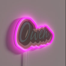 Load image into Gallery viewer, Personalized custom name town with vibrant color RGB effect lighting