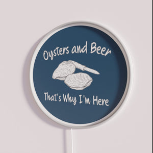 Neon Bar Sign Oysters and Beer Themed Decorative Wall Accent