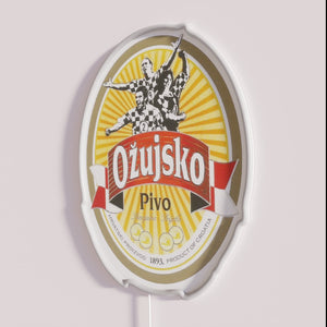 Vibrant Neon Sign Ozujsko Pivo Croatia Lager Beer Active Illumination