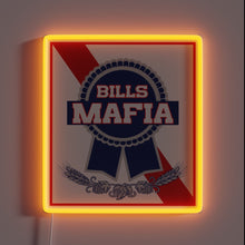 Load image into Gallery viewer, Vintage-style Pabst Blue Ribbon logo in bold neon RGB lighting