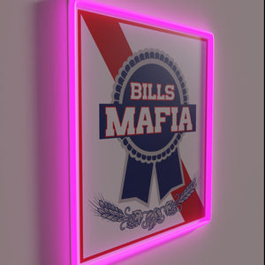Neon Wall Sign Featuring Pabst's Iconic Mafia Beer Logo Design