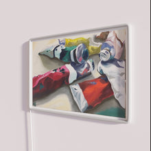 Load image into Gallery viewer, Vibrant paint tubes illuminated by full color RGB neon lighting