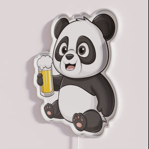 Panda-themed Beer Neon Sign in Vibrant RGB Colors for Bars