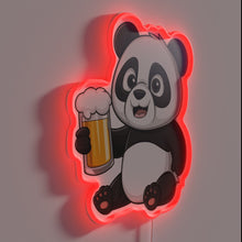 Load image into Gallery viewer, Panda&#39;s favorite brew: vibrant RGB neon beer sign for living room