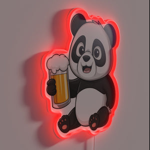 Panda's favorite brew: vibrant RGB neon beer sign for living room