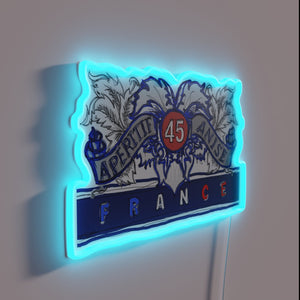 Authentic French Marseille-style pastis cocktail bar decorative neon light sign
