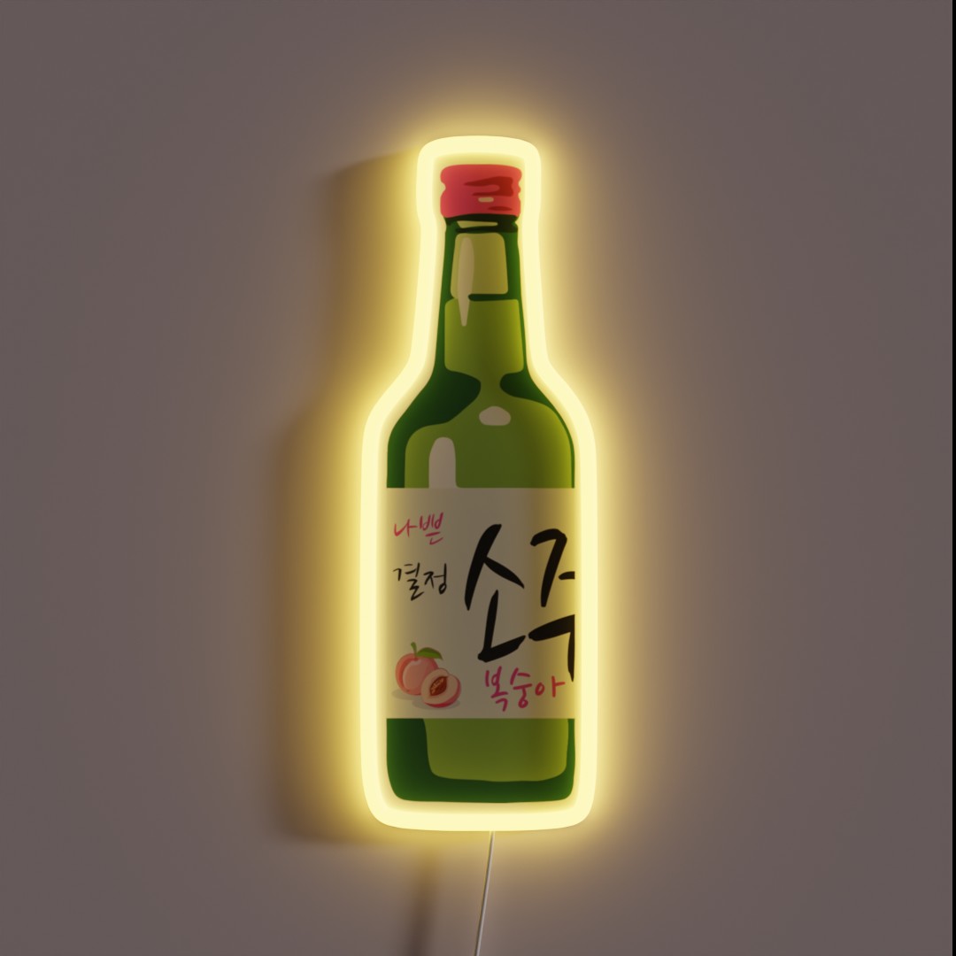 Peach Soju Bar Neon Sign Made With Led – Neon Factory
