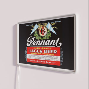 Vibrant LED Pennant Lager Beer Sign for Home Bar Decorations
