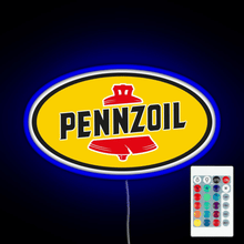 Load image into Gallery viewer, Pennzoil old logo RGB neon sign remote