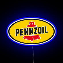 Load image into Gallery viewer, Pennzoil old logo RGB neon sign blue