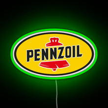 Load image into Gallery viewer, Pennzoil old logo RGB neon sign green