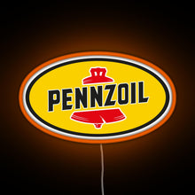 Load image into Gallery viewer, Pennzoil old logo RGB neon sign orange
