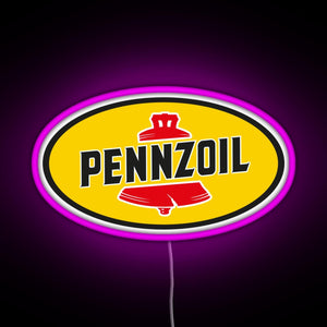 Pennzoil old logo RGB neon sign  pink