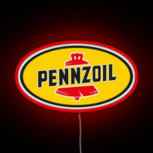 Load image into Gallery viewer, Pennzoil old logo RGB neon sign red