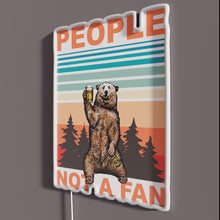 Load image into Gallery viewer, Beer Drinking Bear RGB neon sign, side view with lights off showing acrylic backing and LED tube