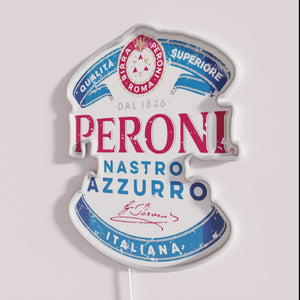 Vintage Italian Peroni Nastro Azzurro Neon Bar Sign Decoration