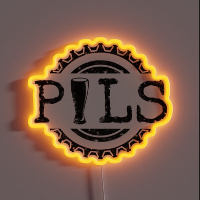 Neon Pilsner Sign in Vibrant Black RGB with Beer Icon