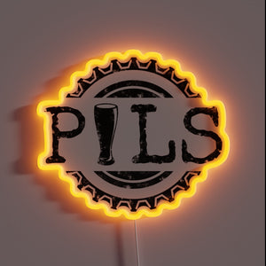 Neon Pilsner Sign in Vibrant Black RGB with Beer Icon