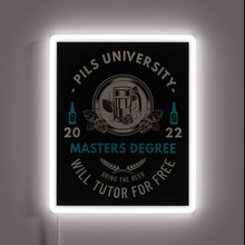 Load image into Gallery viewer, Pils University RGB neon lighted logo wall decoration accent piece.