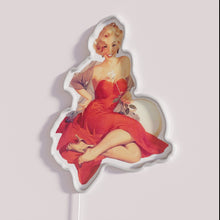 Load image into Gallery viewer, Vibrant Neon Pin Up Sign with Color-Changing RGB Lighting Effect