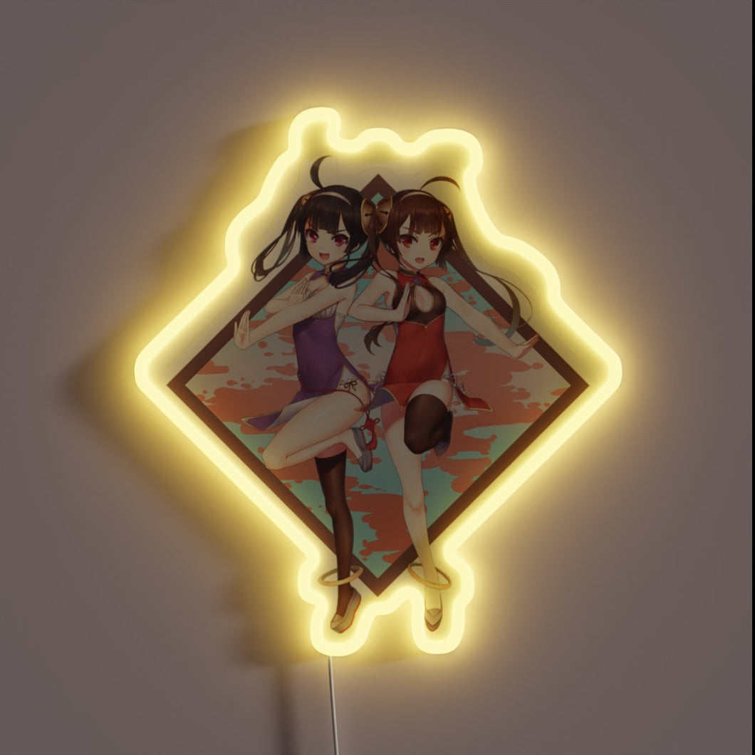 Add vibrant ambiance with colorful Ping Hai and Ning Hai signs.
