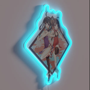 Add vibrant Asian-inspired style with this modern neon sign artwork.
