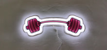 Load image into Gallery viewer, Pink curved barbell RGB neon sign