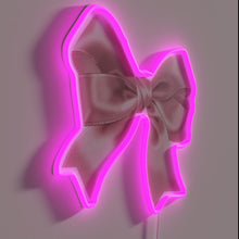 Load image into Gallery viewer, Pink Bow Accent Wall Decoration with Color-Changing Neon Lights