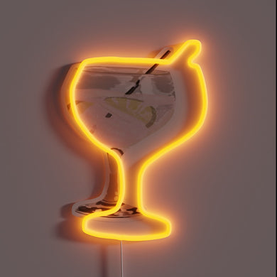 Vibrant pink neon drinkware accent wall bar decor statement piece