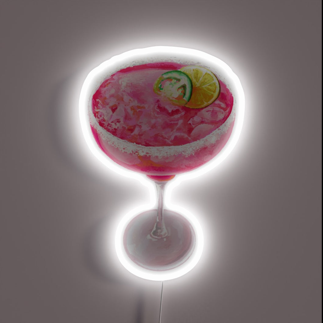 Splashy Pink Margarita Fun in Vibrant RGB Neon Sign Bling