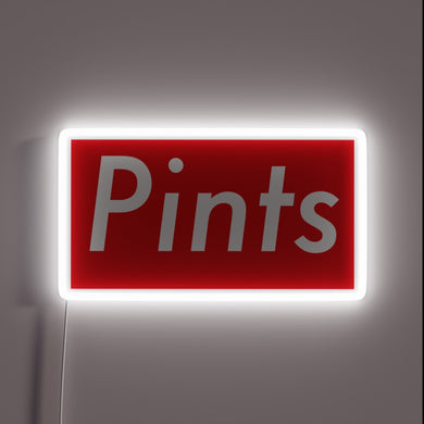 Eye-catching RGB neon logo sign with vibrant pints branding colors