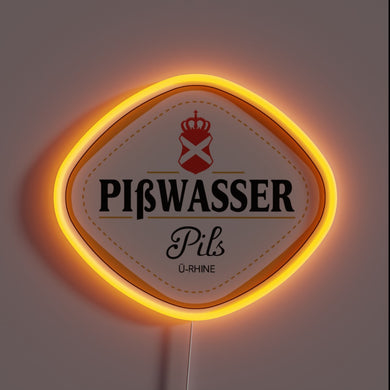 Piswasser Pils illuminated RGB bar sign for modern beer enthusiasts.