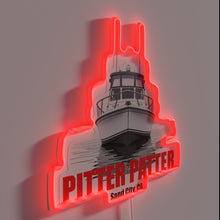 Load image into Gallery viewer, Whimsical Rainbow Lit Wall Sign with Sparkling Bow Details Accent.