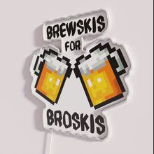 Load image into Gallery viewer, Neon Bar Decor Pixel Art Beer Sign for Brosks Drinkers