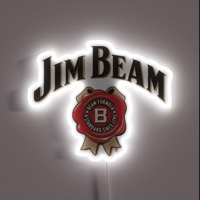 Jim Beam neon logo sign.