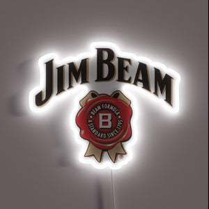 Jim Beam neon logo sign.