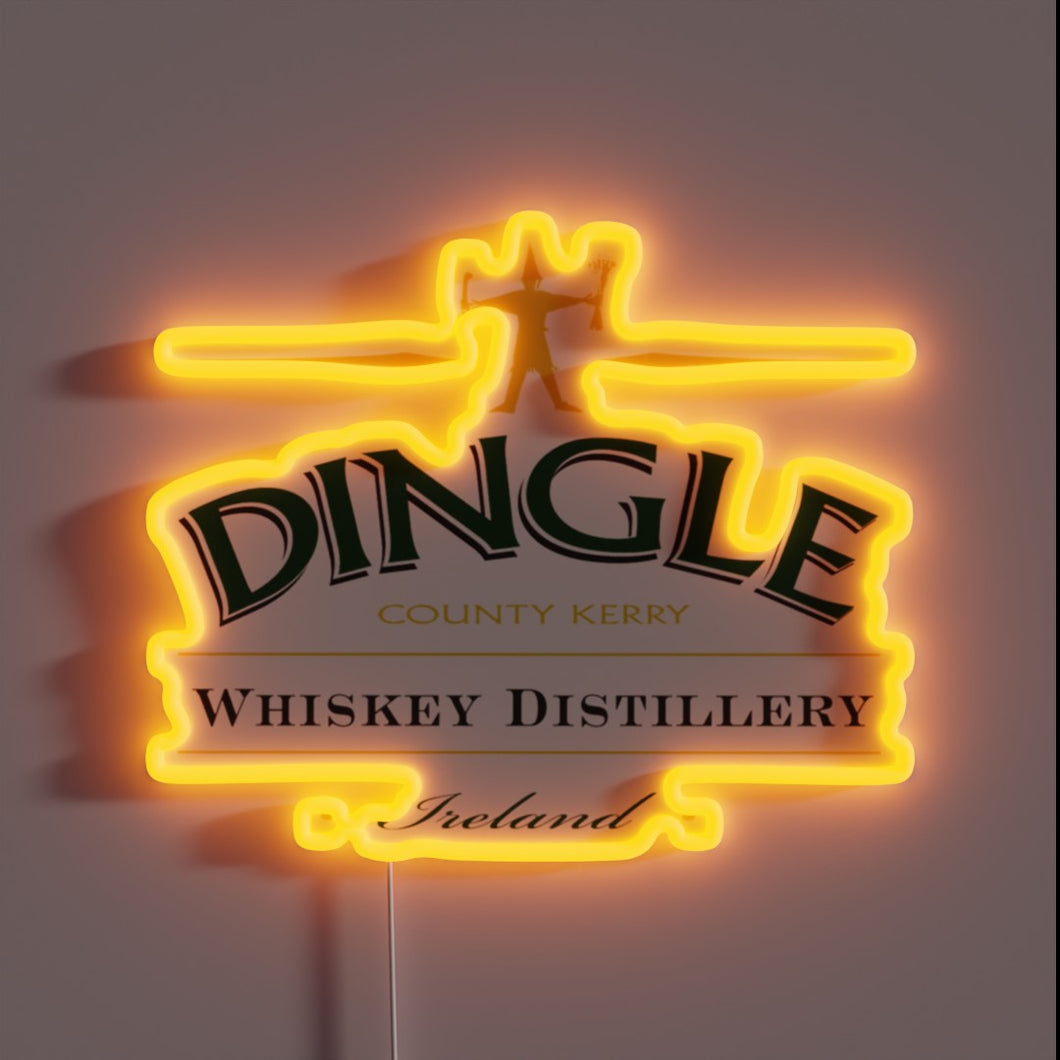 Irish Whiskey Tradition Elegantly Captured in Vibrant Neon Illumination