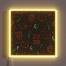 Load image into Gallery viewer, Vibrant Neon Sign Featuring Pretzels, Beer, and German Oktoberfest Theme