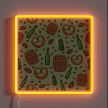 Load image into Gallery viewer, Colorful Neon Sign Celebrating German Tradition with Pretzel Love