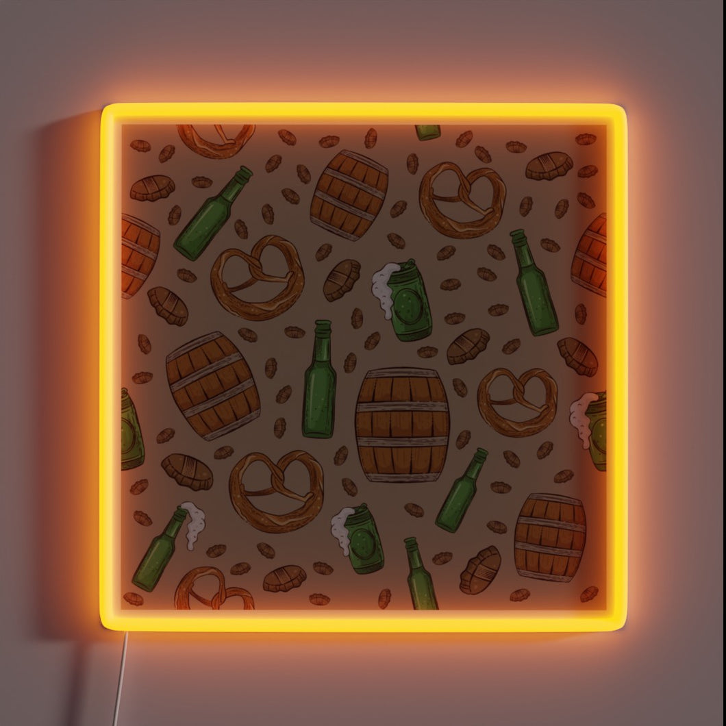 Brewing Up Festive Atmosphere with Classic Pretzel and Beer Sign