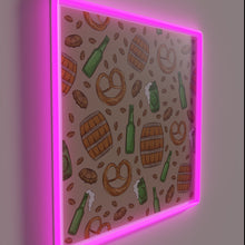 Load image into Gallery viewer, Vibrant Oktoberfest-inspired pretzel and beer graphic neon light decor