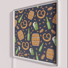 Load image into Gallery viewer, Glowing Neon Oktoberfest Sign Featuring Pretzels and Beer Illustrations