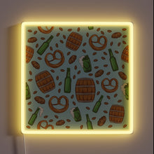 Load image into Gallery viewer, Vibrant Neon Sign with Pretzel Rods and Mugs in Sky Blue