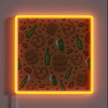 Load image into Gallery viewer, Vibrant Neon Sign Featuring Beer and Pretzel Oktoberfest Celebration Design