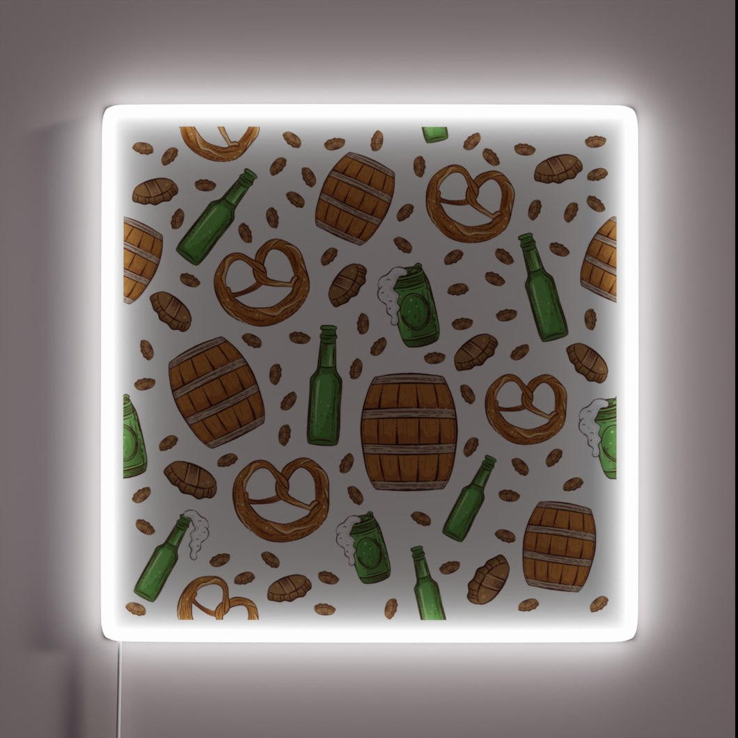 Classic Pretzels and Beer Oktoberfest Celebration Neon Sign Illumination Kit