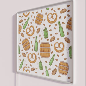 Neon Retro Style Pretzels and Beer Oktoberfest Party Decor Sign